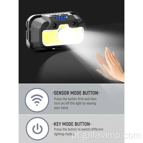 Luz de acampamento de sensor de movimento recarregável com opções de RGB